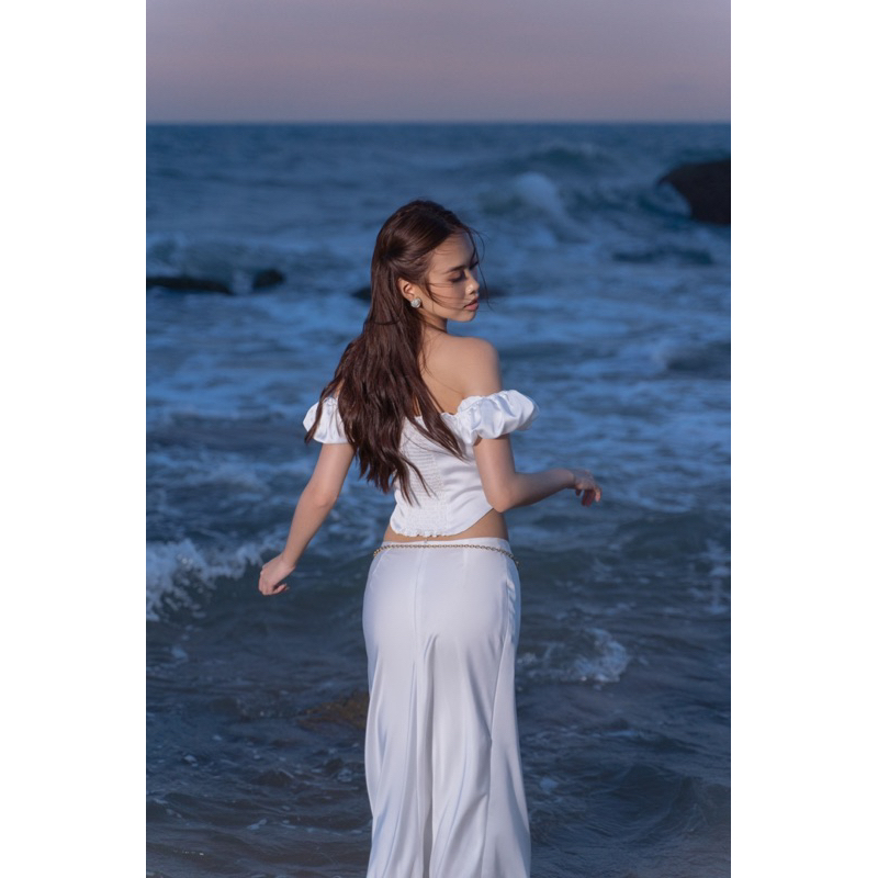 Chân Váy CORAL SILK SKIRT  - Chân váy đuôi cá - Chân váy lụa dài