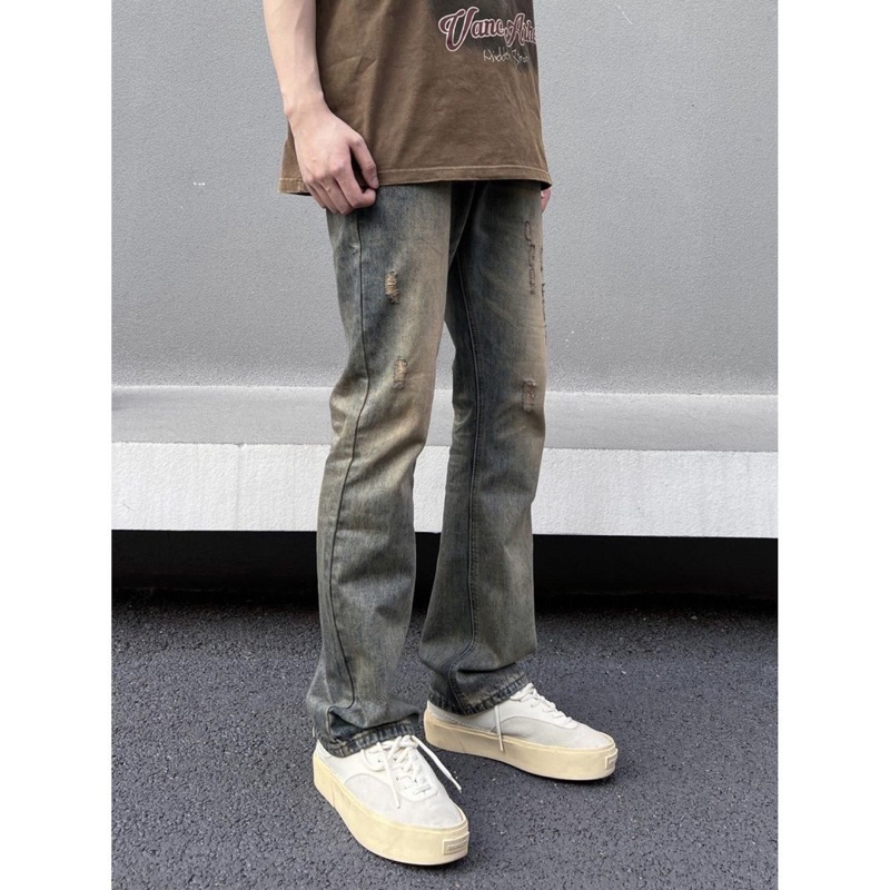 Dark Green Jeans - Quần jeans xanh đậm phong cách streetwear form suông