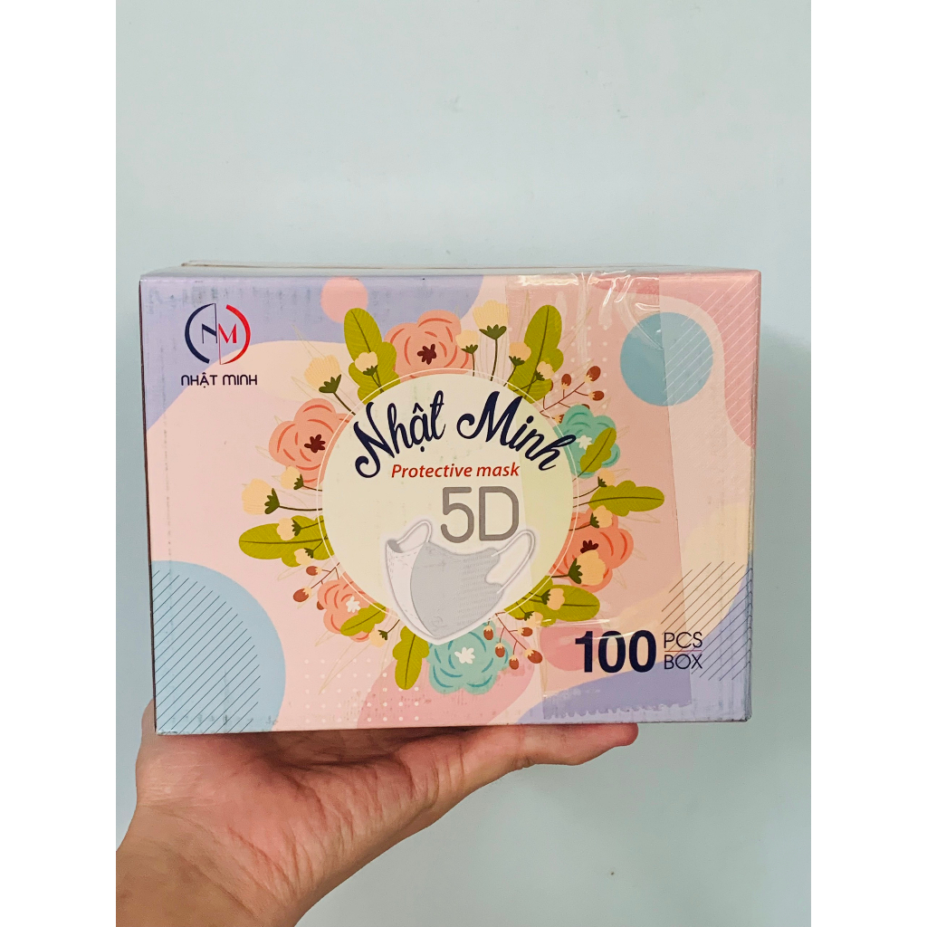 Thùng 100 Chiếc Khẩu Trang 5D MASK Nhật Minh Chính Hãng Cao Cấp 3 Lớp Kháng Khuẩn