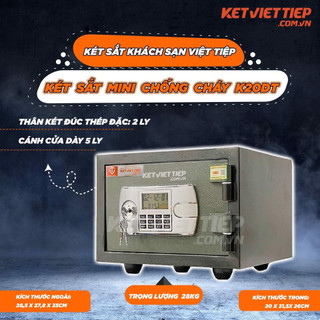 Két sắt mini khách sạn k210dt việt tiệp điện tử chống cháy khách sạn chuẩn phong thủy để tủ quần áo hàng chính hãng