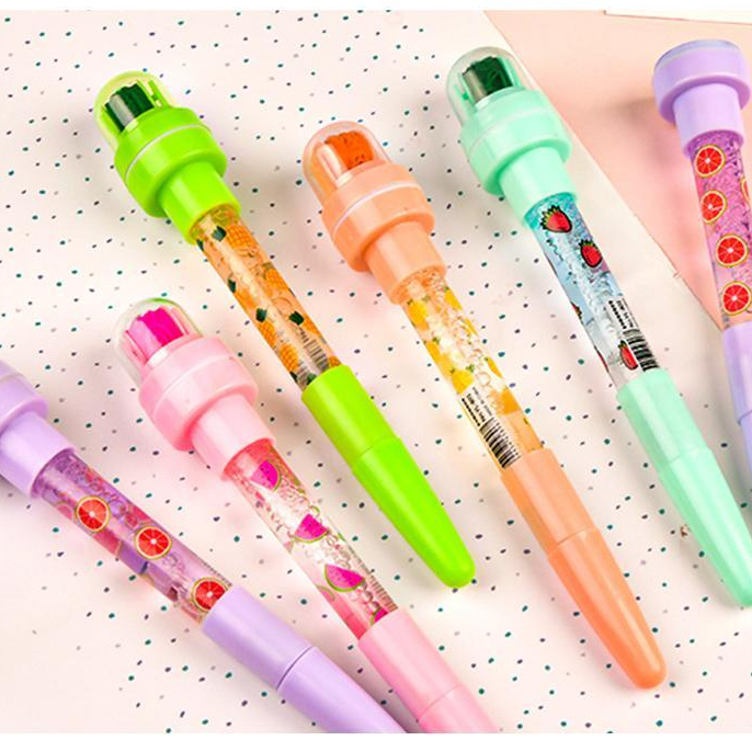 ✨✨Bút Bi Lăn 5 Trong 1 Đa Chức Năng Có Con Dấu IN Hình Dễ Thương Cho Bé