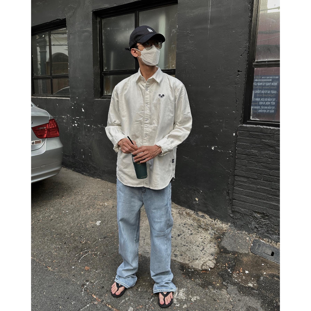 ÁO SƠ MI Oxford trắng Mini Logo CHUOTTRANG