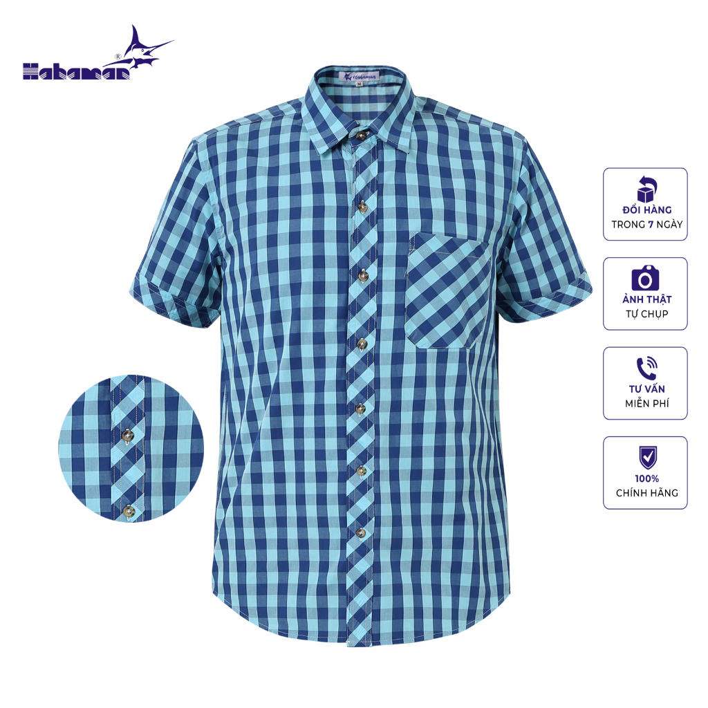 Áo sơ mi nam caro cao cấp ngắn tay Pious haha813