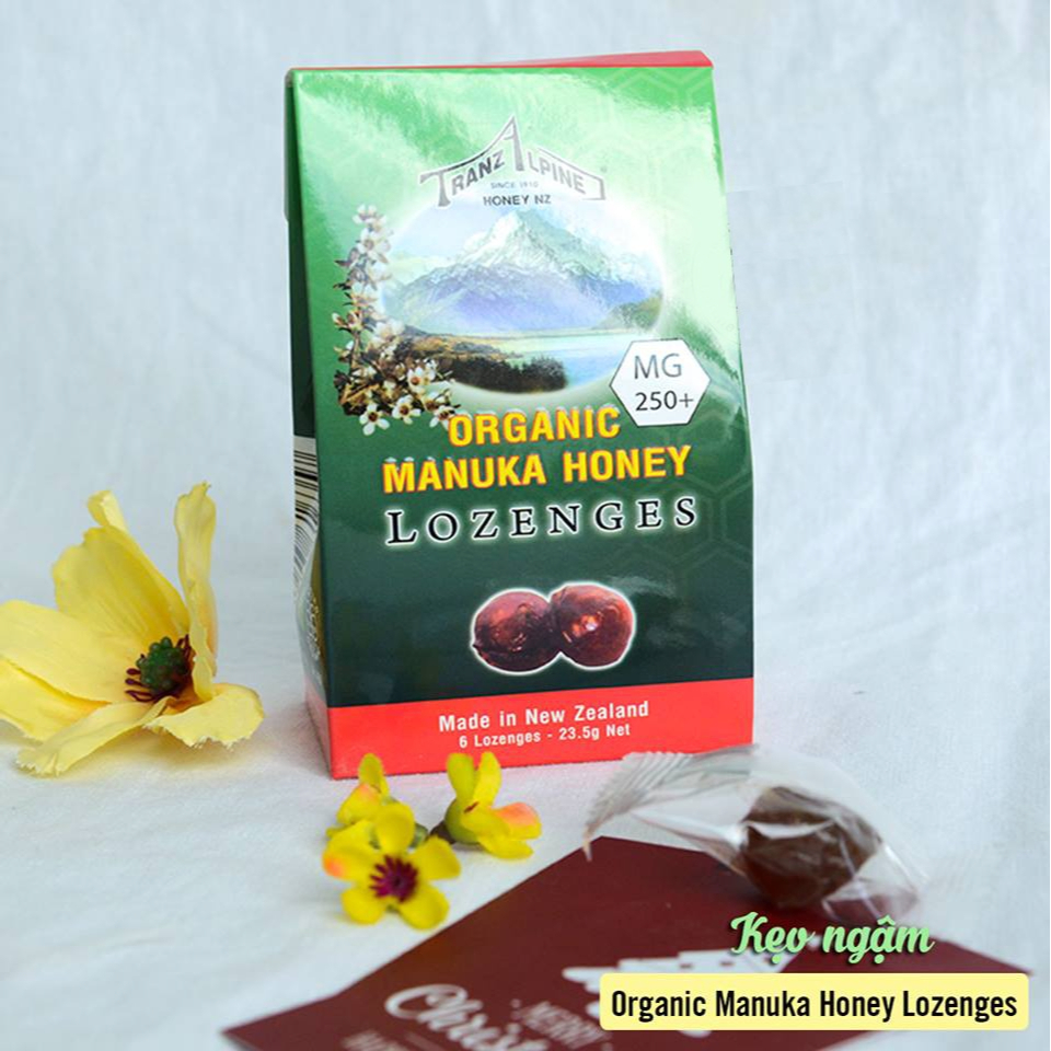 Kẹo mật ong Manuka Organic Manuka Honey Lozenges MG250+  -TranzAlpineHoney