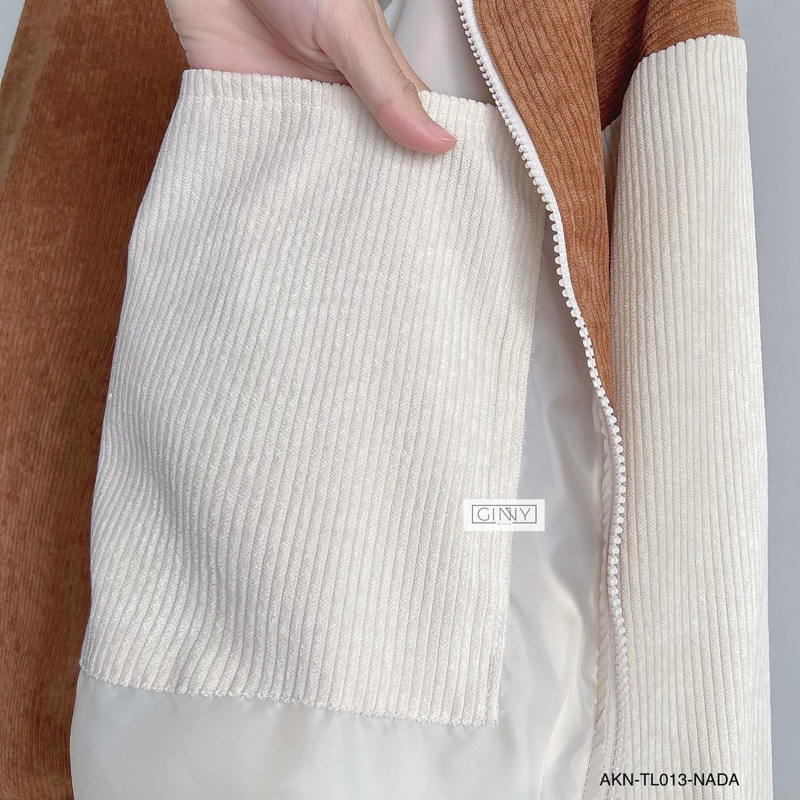 Áo khoác Bomber nhung phối kem - Form rộng unisex nam nữ - Áo khoác nhung phối kem