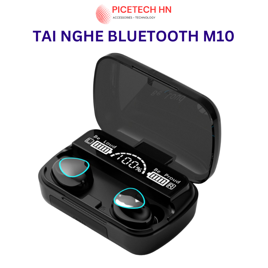 Tai Nghe Bluetooth Không Dây M10 Phiên Bản Pro Nâng Cấp Pin Trâu , Nút Cảm Ứng, Màn Hình Led - Chính Hãng PICETECHHN