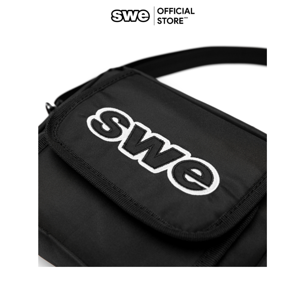 Túi đeo chéo nam nữ unisex CROSSBODY BAG canvas đen phong cách hiện đại - Thương hiệu SWE VN