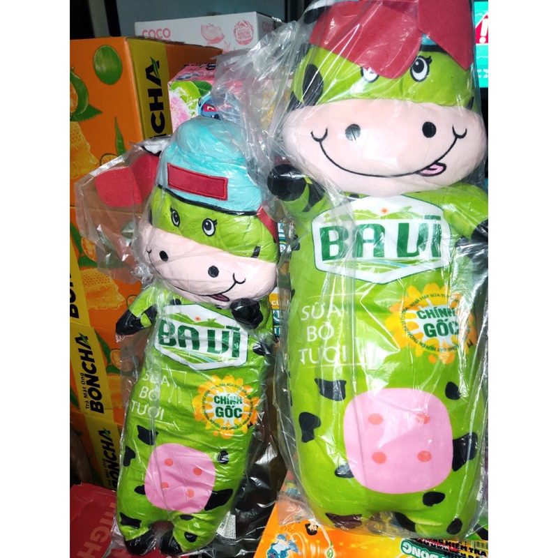 Bò sữa bông cho bé,Set chim cánh cụt kèm chăn