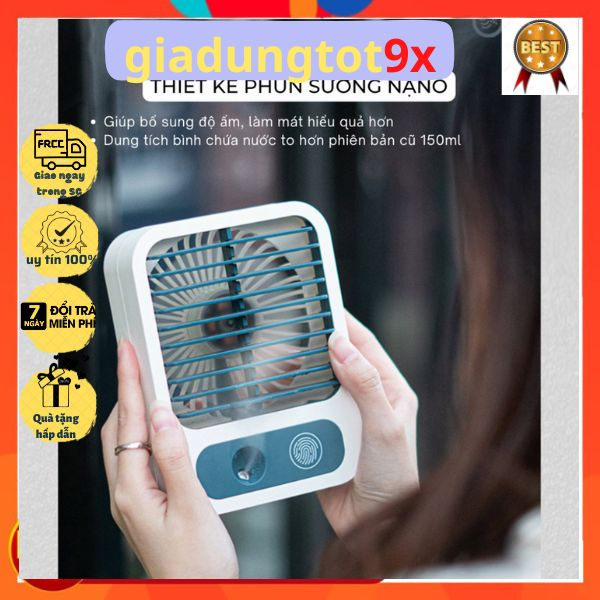 Quạt điều hoà hơi nước mini để bàn, quạt phun sương mini siêu mát sạc trực tiếp USB tiện lợi, dung tích bình chứa nước 1