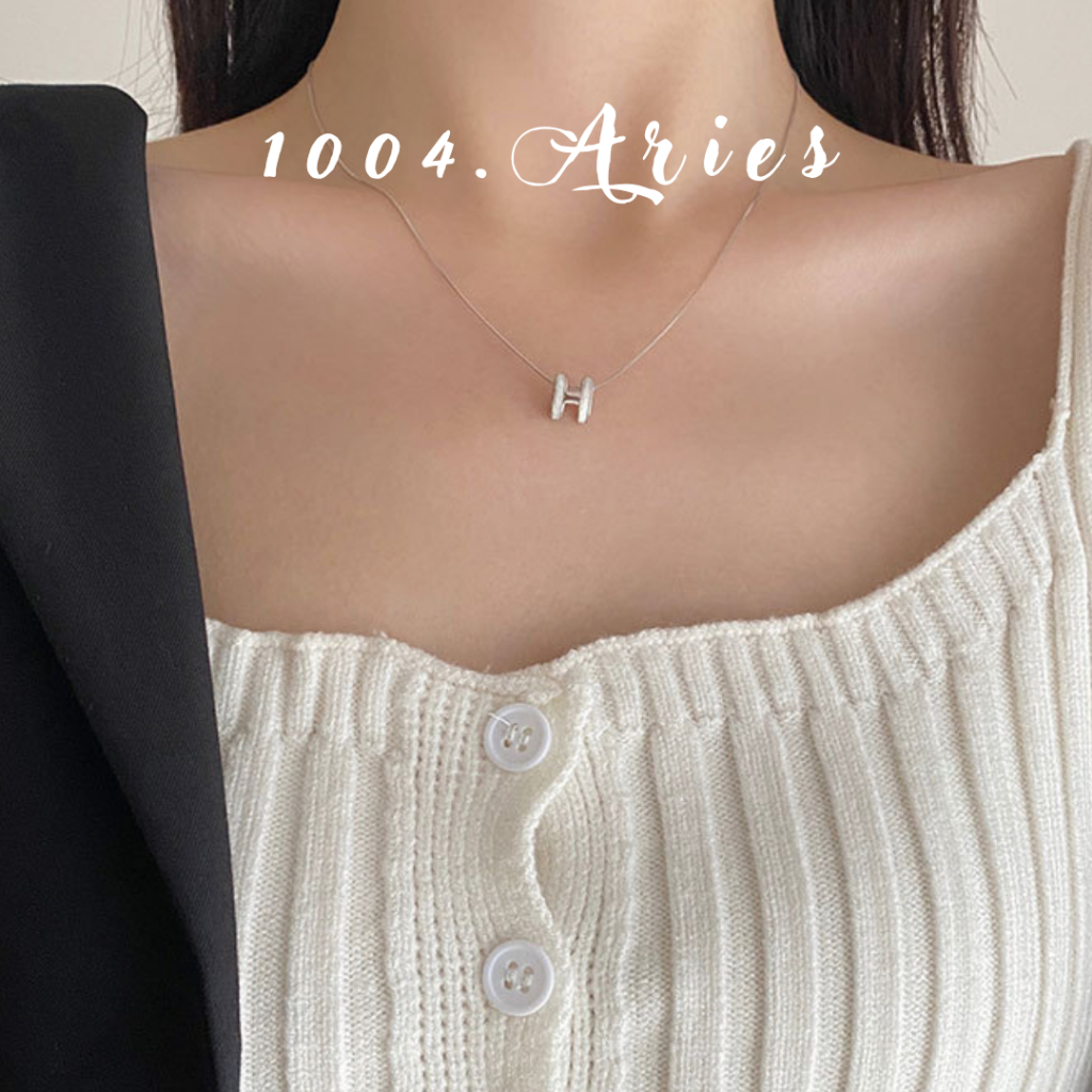 Dây chuyền nữ mặt kiểu đính đá 2 màu-1004.ARIES