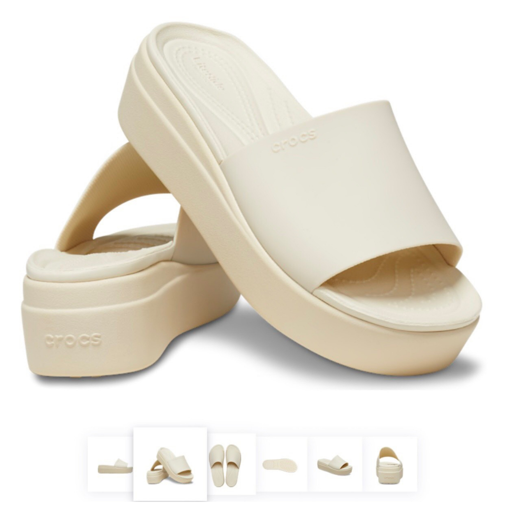 CROCS -  Dép lê bánh mỳ quai to cho nữ, đế cao 5cm, siêu nhẹ, êm - PB203