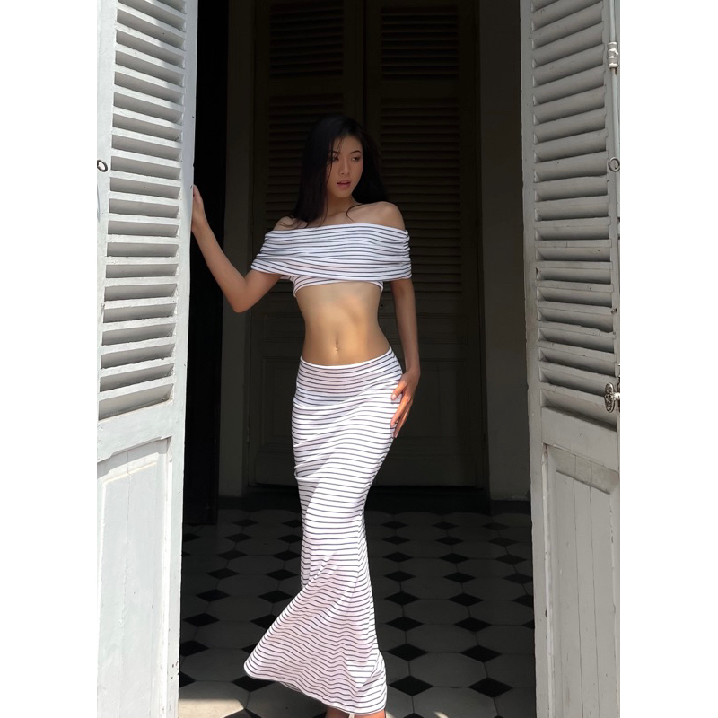 MARINA SET ( BỘ ÁO VÀ CHÂN VÁY DÀI THUN )