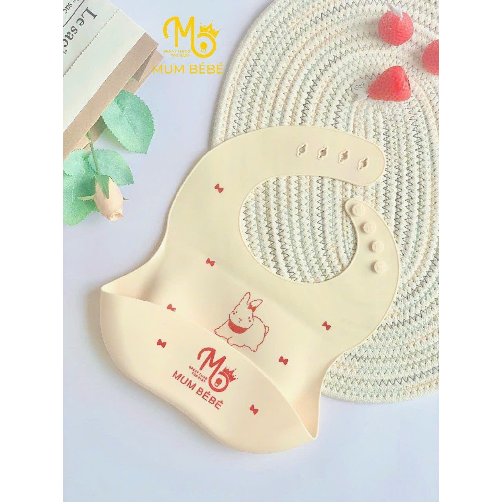 Yếm Hàn Mumbebe Ăn Dặm Silicon 100% Cao Cấp