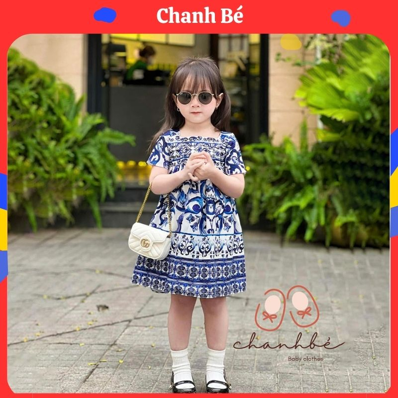 Váy dài họa tiết siêu xinh cho bé gái 10-32kg Chanh Bé,đầm mùa hè dễ thương chất liệu xịn thoáng mát v218