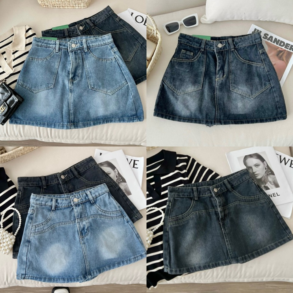 Chân Váy Bò Jeans Dáng Ngắn Hàng Công Ty Xuất Khẩu 3 size SML