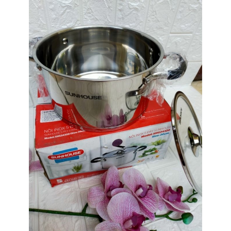 Nồi inox cao cấp 5 đáy Sunhouse shg24320