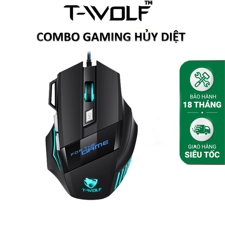 Chuột máy tính gaming T-WOLF M1,Chuột gaming chơi game hiệu năng cao,Đầm chắc thiết kế ôm tay-Độ Chính Xác Cao 8000DPI