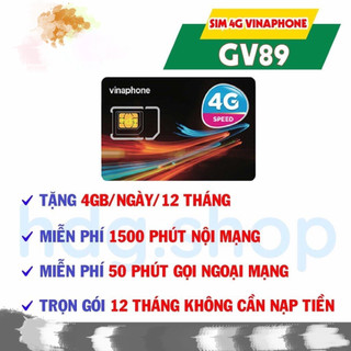 SIM VINA TRỌN GÓI 14T VD89P D89Y KM 4GB/NGÀY U1500 TD49 100GB/THÁNG K CẦN NẠP TIỀN
