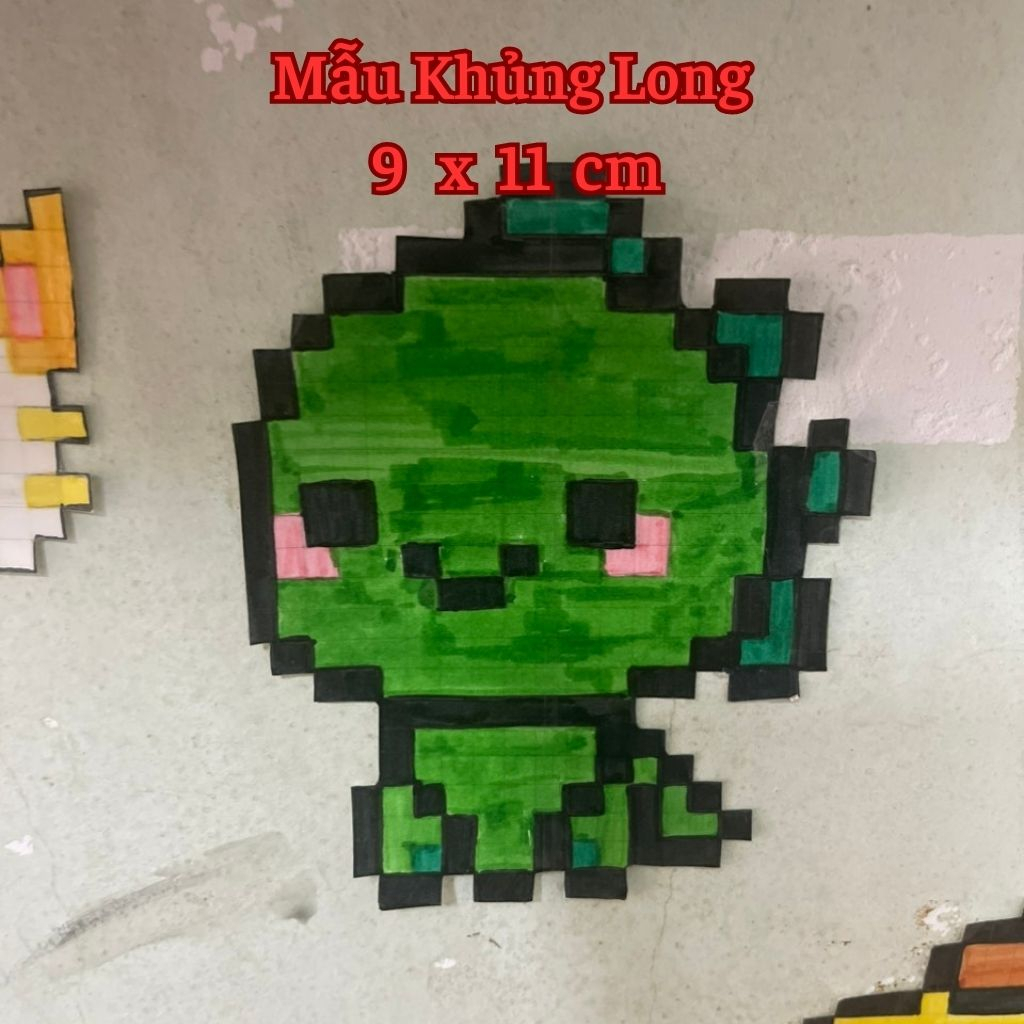 Tranh Vẽ Pixel Art Minecraft  Handmade Xinh Xắn Dùng Trang Trí Tường, Cửa Sổ, Tập , Sách