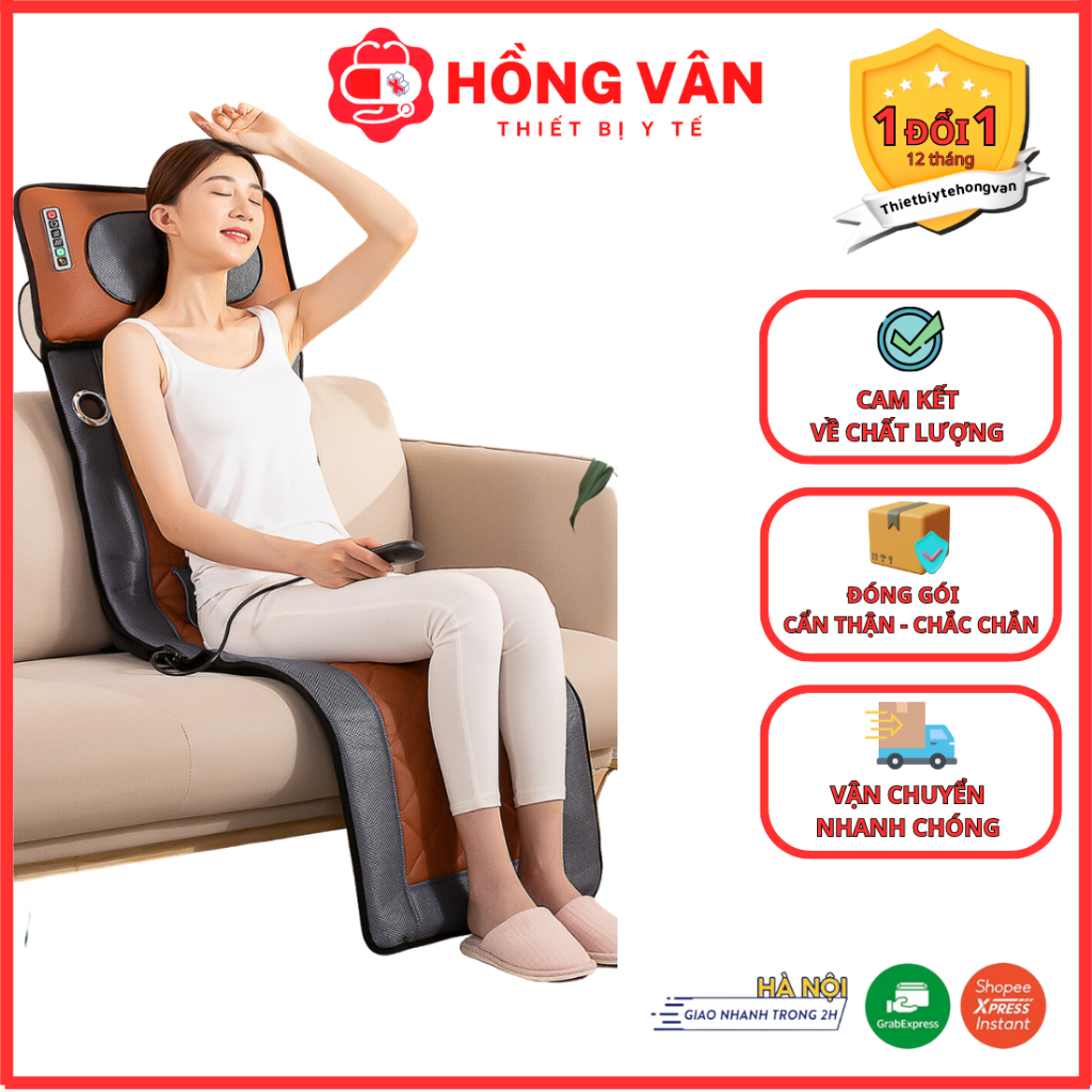 Đệm massage toàn thân đa điểm rung MAT-C86 hồng ngoại cao cấp, nêm mát xa toàn thân xoa bóp giảm đau mỏi vai gáy