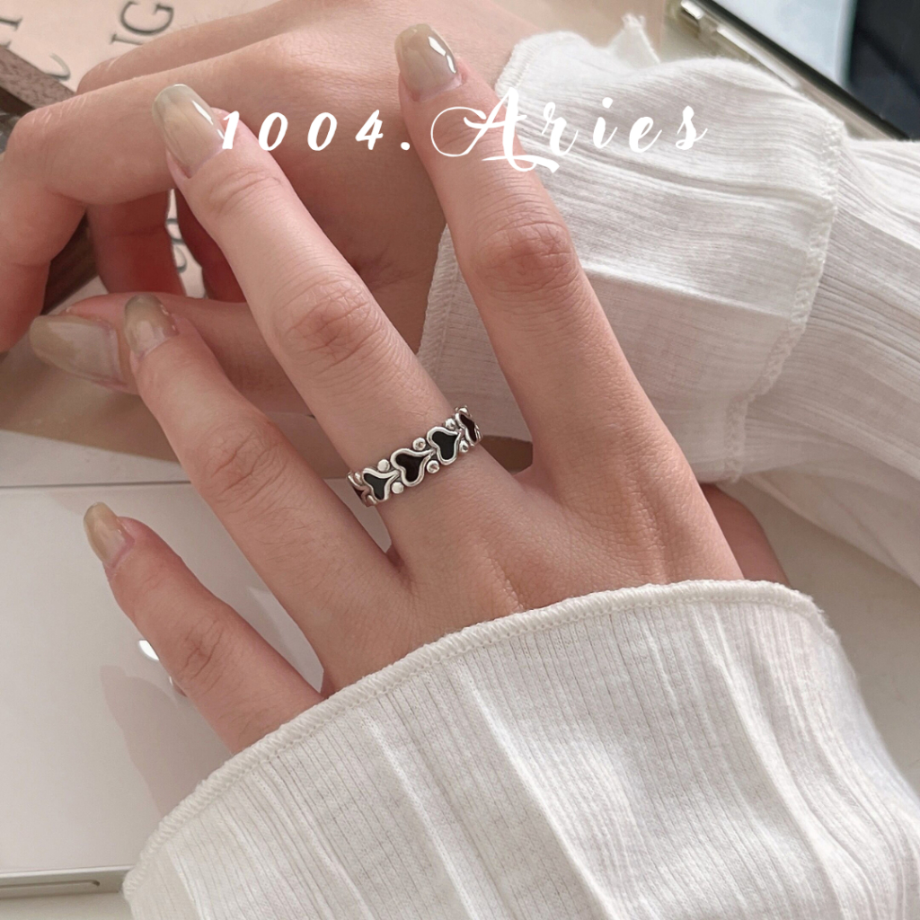 Nhẫn nữ tim đen cá tính - 1004.ARIES
