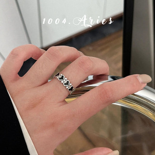 Nhẫn nữ tim đen cá tính - 1004.ARIES