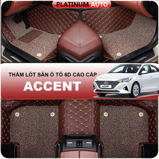 Thảm lót sàn ô tô 6D Hyundai Accent (2013-2024, 2008-2012) - Da PU cao cấp, Không mùi, Giảm 20% tiếng ồn