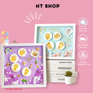 Khung In Dấu Chân Tay Bé An Toàn Cho Bé 35x43 HT - Khung Ảnh Để Bàn Được In Dấu Chân Cho Bé An Toàn Là Món Quà Ý Nghĩa