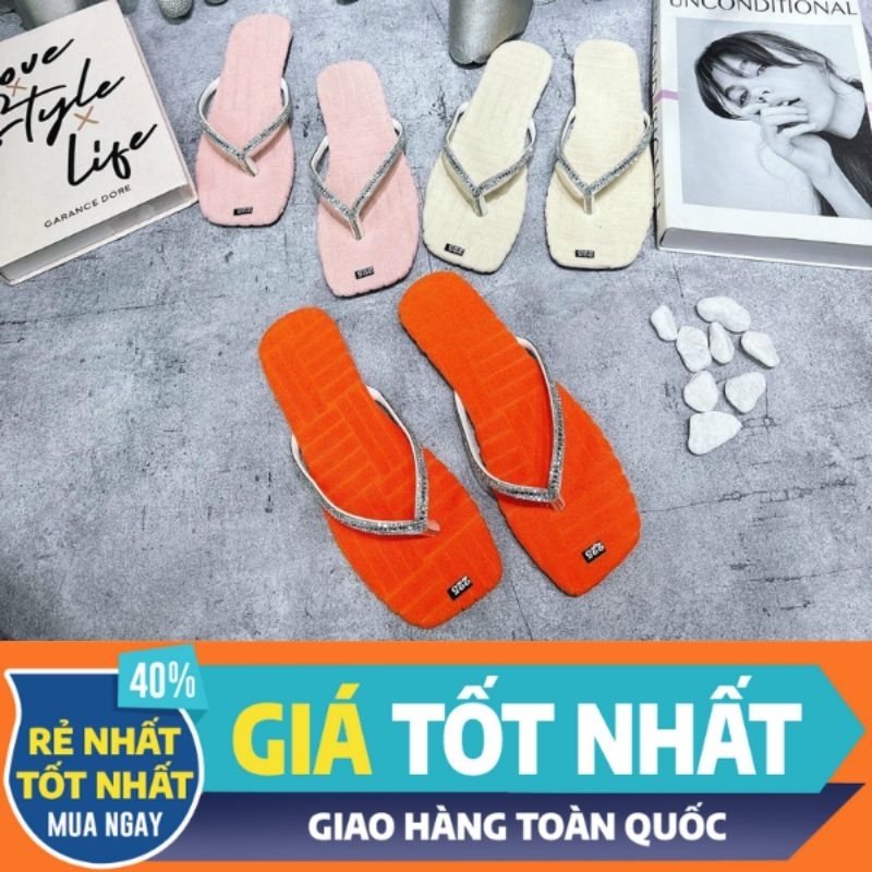 SIÊU HOT🌟 DÉP KẸP NỮ Đế Lót Nhung ÊM CHÂN_ Quai Đính Đá Lấp lanh-Nổi Bật- Sang Trọng
