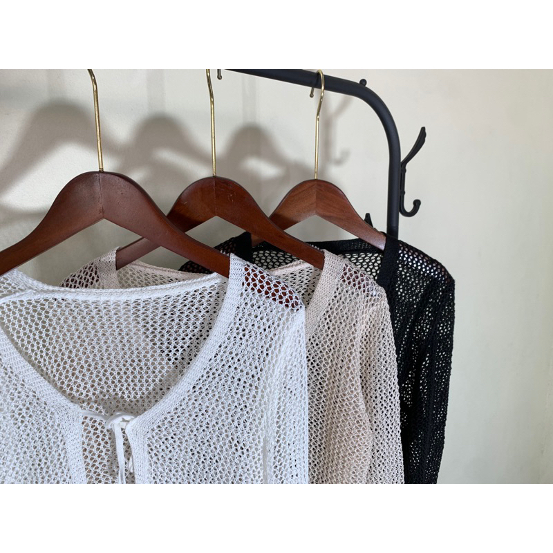 ÁO KHOÁC NỮ, ÁO LƯỚI ĐI BIỂN MIX VỚI ÁO VÁY 2 DÂY DÁNG NGẮN CROPTOP, TAY DÀI CHỐNG NẮNG ĐI BIỂN SIÊU HÓT CHO MÙA HÈ