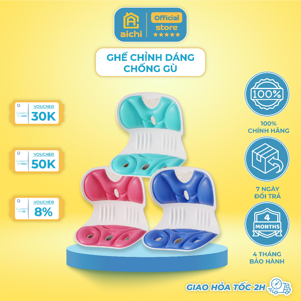 Ghế Điều Chỉnh Dáng Ngồi Thẳng Lưng Công Thái Học, Ghế Văn Phòng Chống Gù, Giảm Áp Lực Cột Sống - Aichi House
