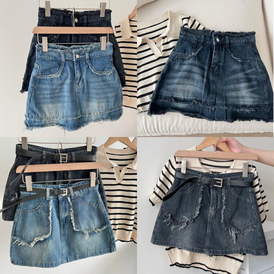 Chân Váy Jeans Tặng Kèm Đai Hàng Công Ty Xuất Khẩu