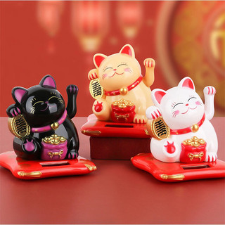 Tượng Mèo May Mắn Kèm Đồng Hồ Thủy Tinh Trang Trí - Quà Lưu Niệm Độc Đáo, Quà Tặng Sinh Nhật