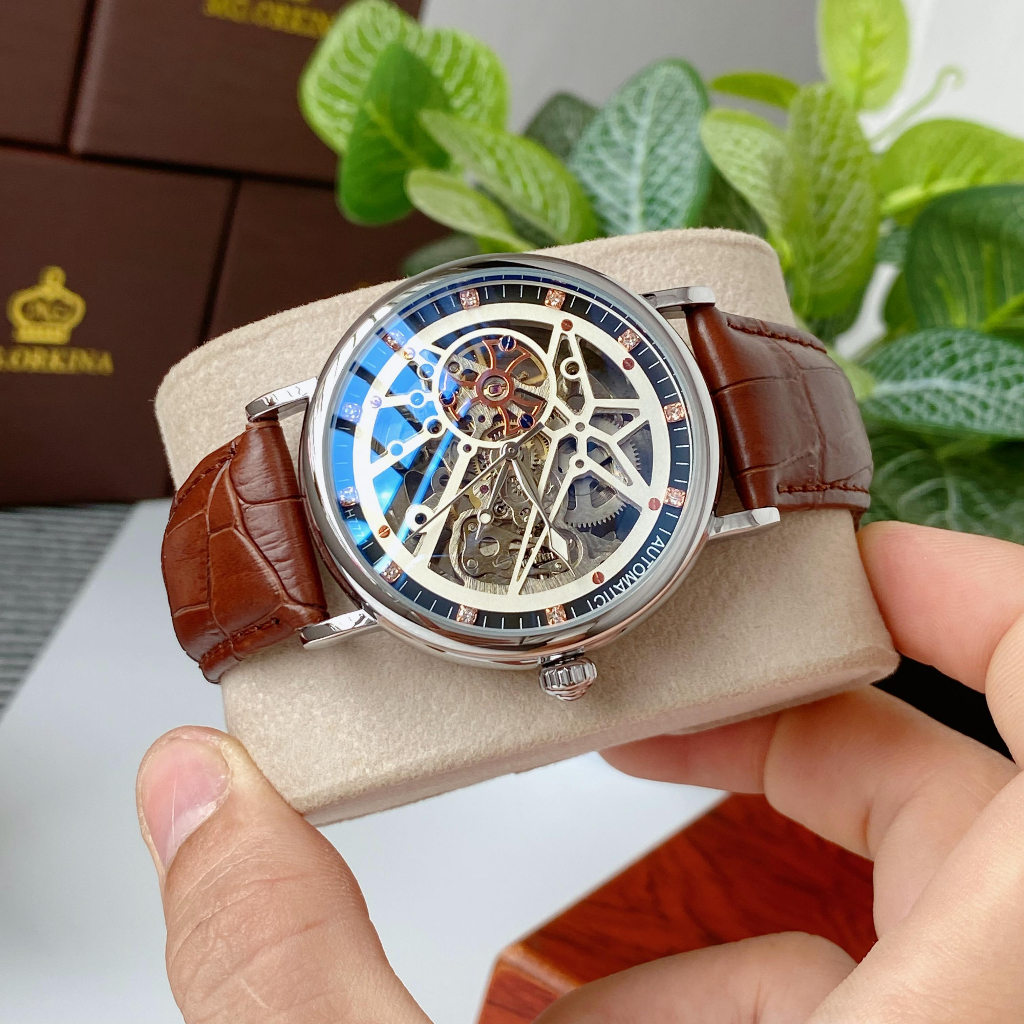 Đồng hồ nam MOHDNE cơ tự động kiểu dáng độc lạ đẹp mắt, thiết kế lộ full máy siêu ngầu