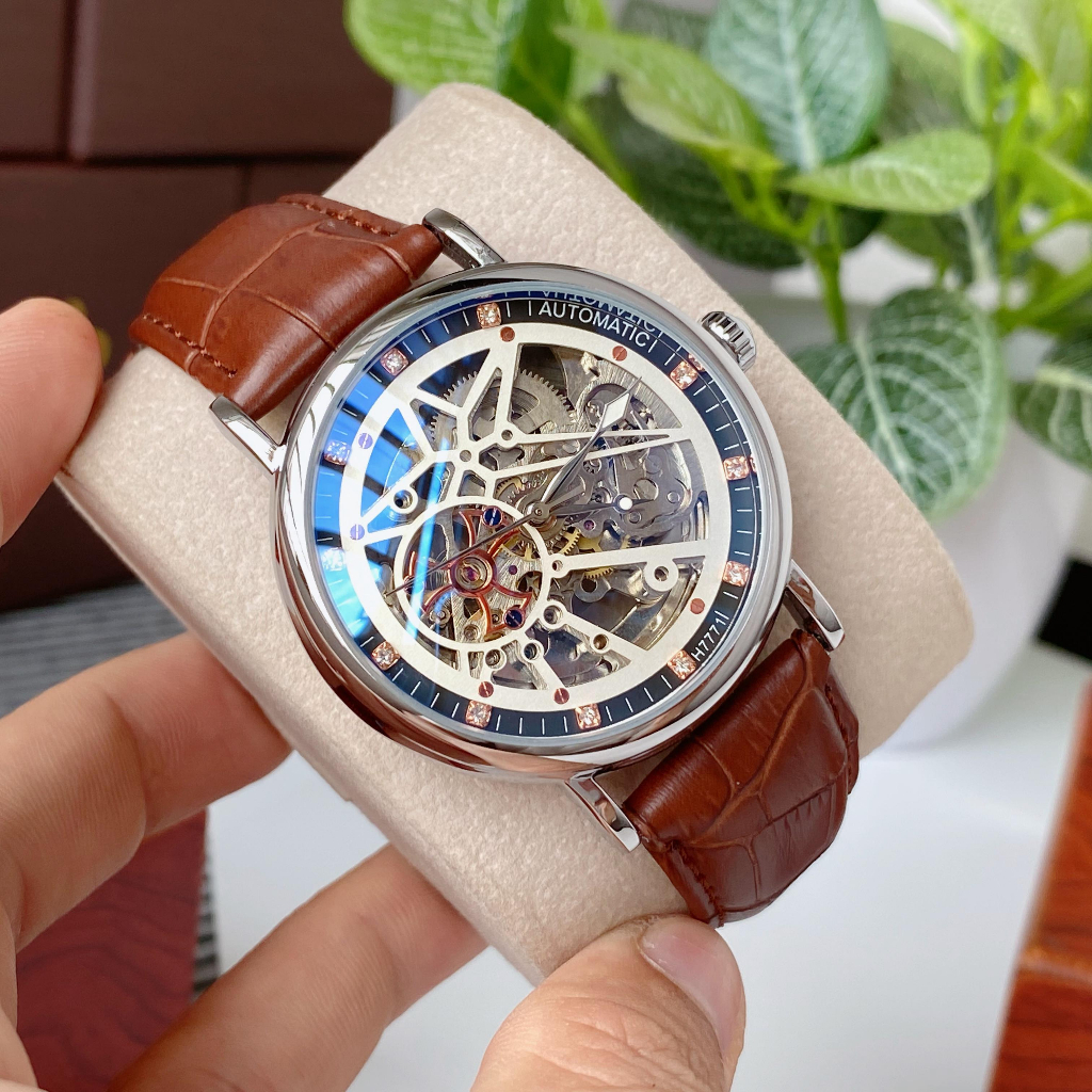 Đồng hồ nam MOHDNE cơ tự động kiểu dáng độc lạ đẹp mắt, thiết kế lộ full máy siêu ngầu