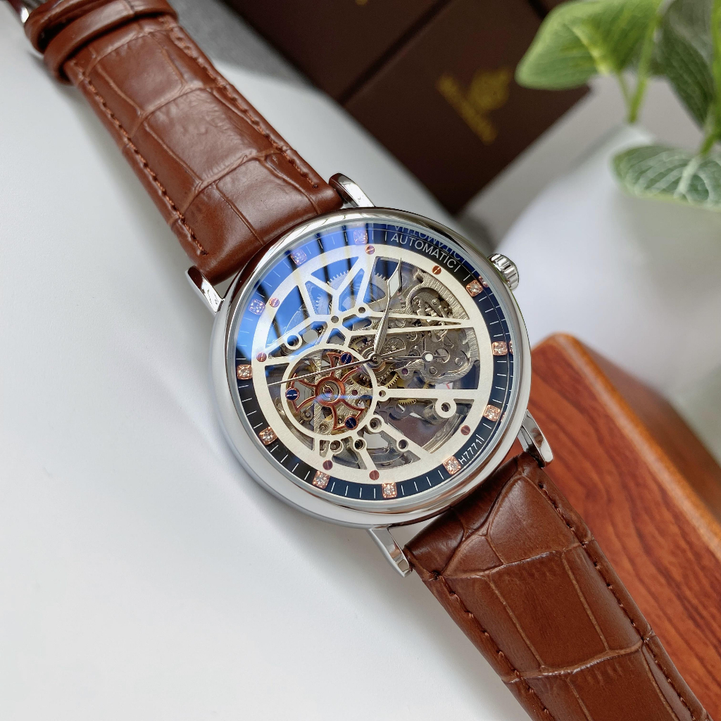 Đồng hồ nam MOHDNE cơ tự động kiểu dáng độc lạ đẹp mắt, thiết kế lộ full máy siêu ngầu