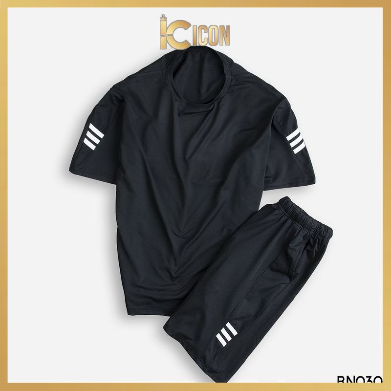 Bộ quần áo thể thao thun lạnh cao cấp, bộ mùa hè cộc tay mặc nhà cotton poly thoáng mát mềm co giãn 4 chiều BO03 - ICON
