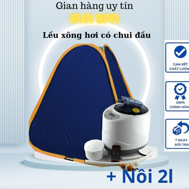 (Tặng 10 gói thảo dược mini) Combo Lều xông hơi tự bung có nồi xông 2L (Loại chống thấm tam giác)- Bảo hành 3 tháng