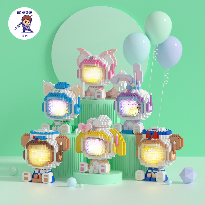 Đồ Chơi Lắp Ráp Mô Hình Phát Sáng Chuột Mickey / Vịt Donald / Gấu Duffy / Totoro  / LinaBell / StellaLou