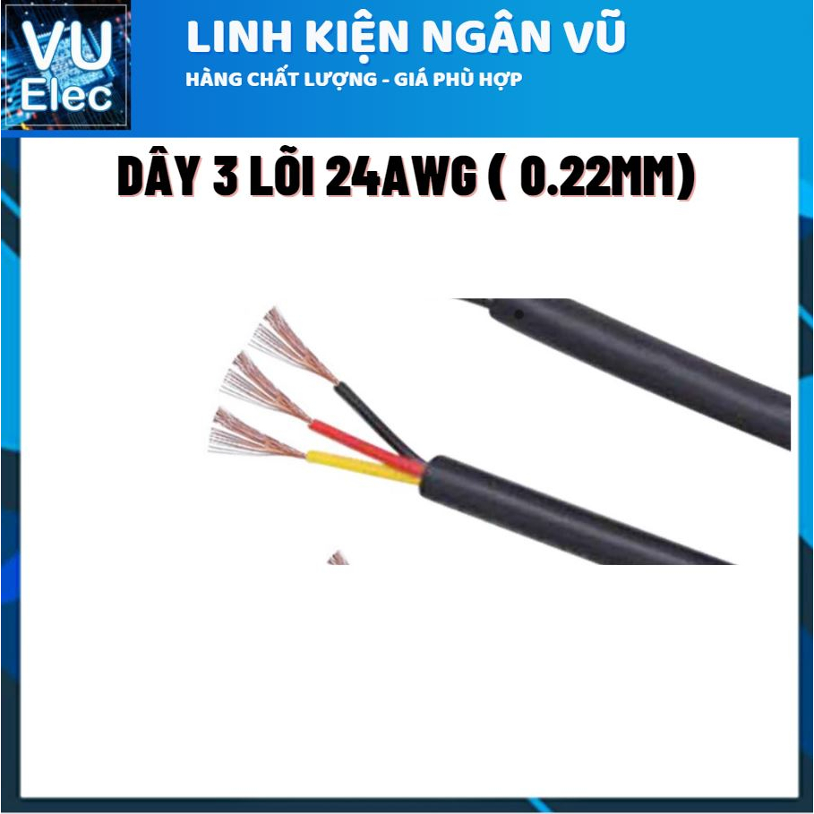 Dây điện nhiều lõi 24AWG đồng 100% làm dây nguồn tín hiệu - Dây 3-4-5-6 lõi 0.22MM