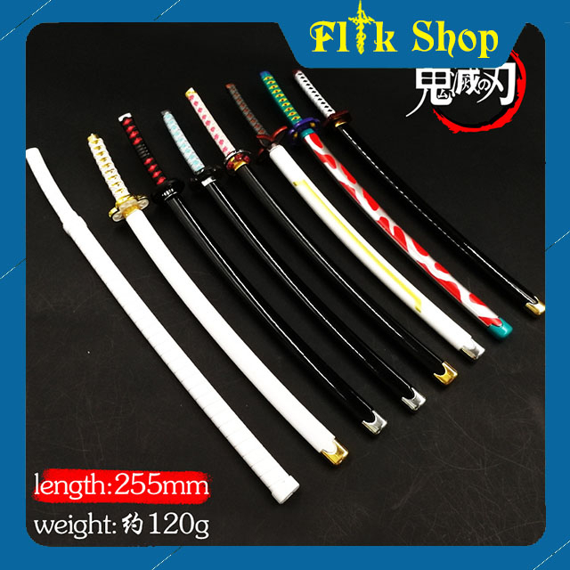 Móc khóa mô hình Kiém katana Kim loại titan của thợ săn quỷ trong Anime/Manga Kimetsu No Yaiba