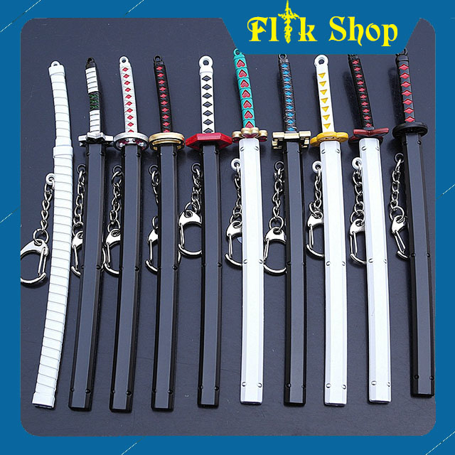 Móc khóa mô hình Kiém katana Kim loại titan của thợ săn quỷ trong Anime/Manga Kimetsu No Yaiba