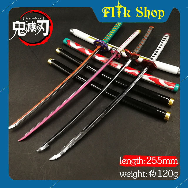 Móc khóa mô hình Kiém katana Kim loại titan của thợ săn quỷ trong Anime/Manga Kimetsu No Yaiba