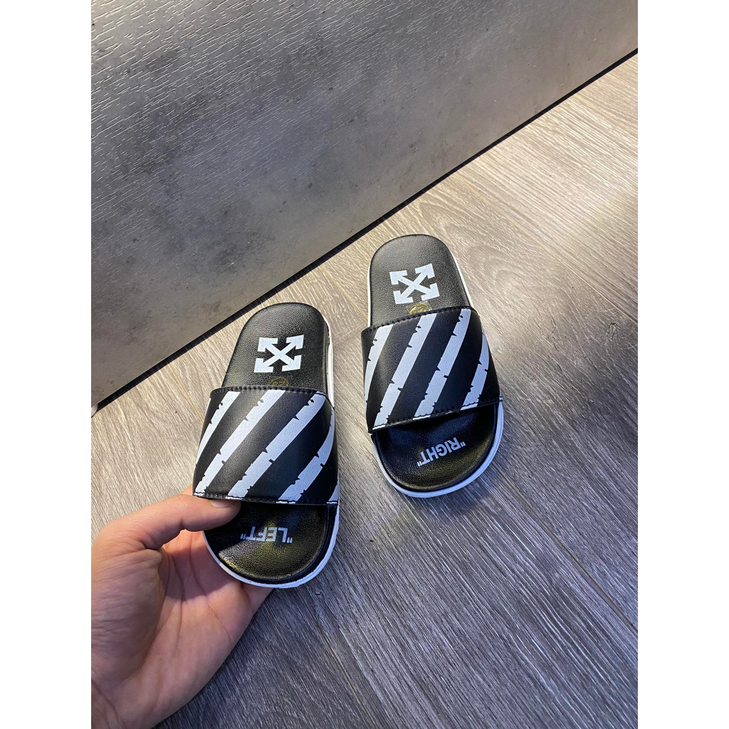 Dép Lê Cho Bé Trai Hoạ Tiết Off White Đan Chéo Cá Tính