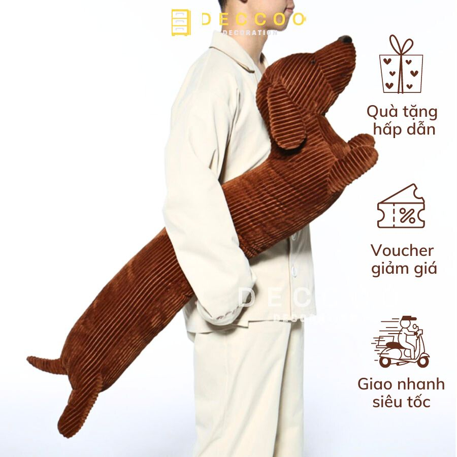 Gối Ôm Hình Thú Dachshund, Gối Dài Cho Người Lớn, Gối Ôm Cho Bé Hình Chó Lạp Xưởng, Gối Sofa Decor Phòng Khách