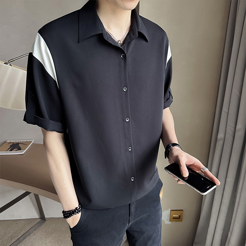 Sơ Mi Nam Ngắn Tay Form Dáng Xuông Phối Viền Hai Bên Phong Cách Ulzzang Thời Trang Zenkonu SO MI NAM 039
