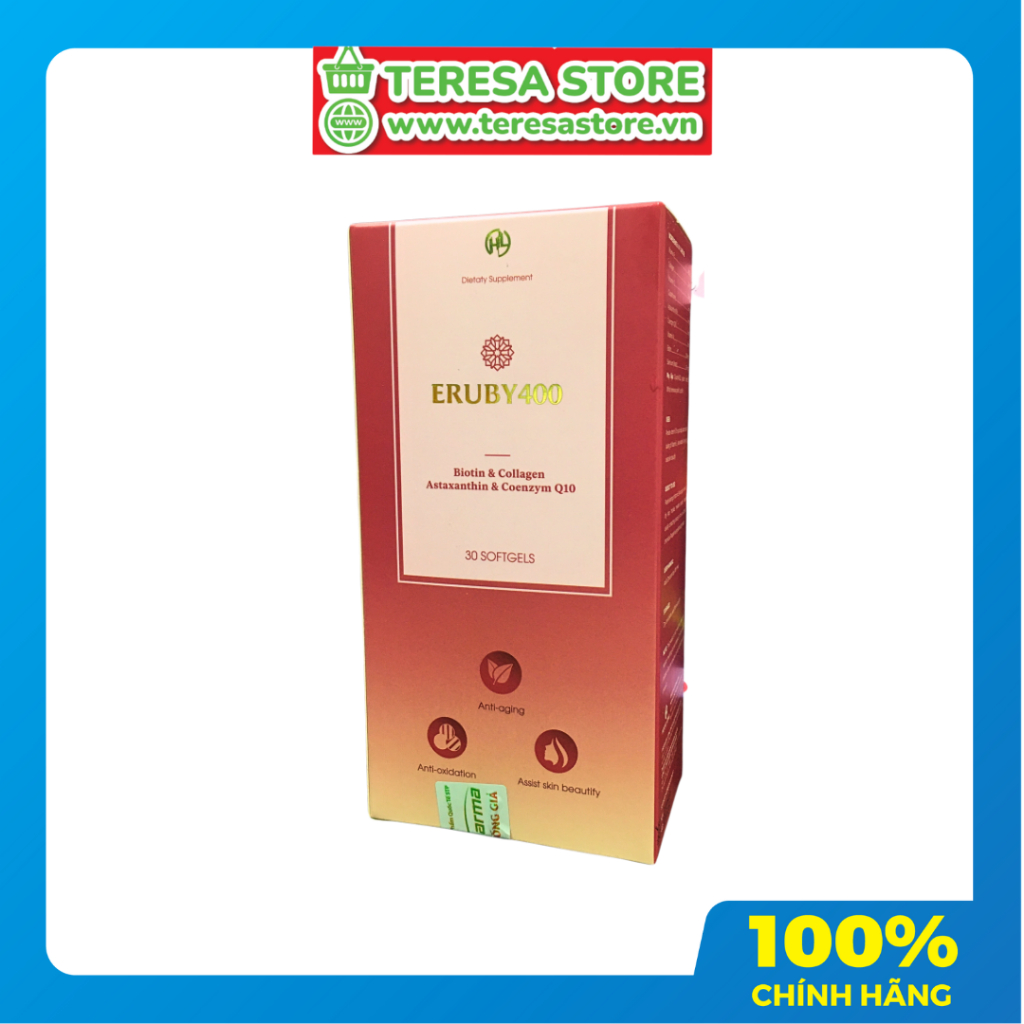 Viên Uống Bổ Sung Vitamin E ERUBY - Hỗ trợ làm đẹp da, hạn chế lão hoá - Hộp 30 viên