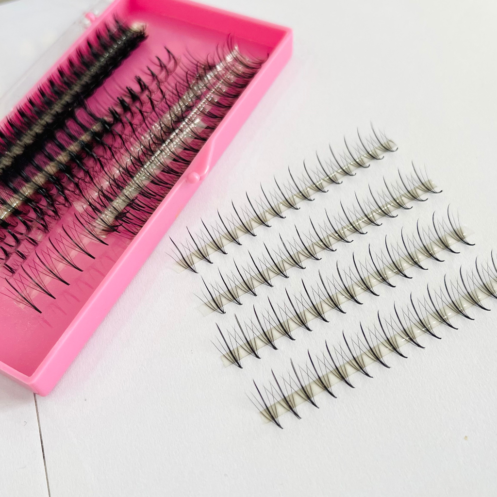 Mi Fan Cắt Dây Katun 5D Giá Rẻ Dễ Bắt Keo _HỘP 500 FAN_Dụng Cụ Nối Mi CHÍNH HÃNG_ Be Lash