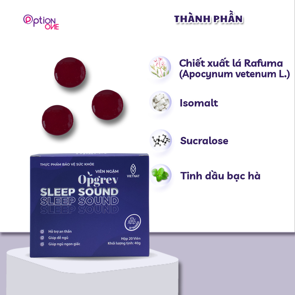 LẺ Viên ngậm Sleep Sound Opgrev hỗ trợ mất ngủ giúp ngon giấc 2 viên
