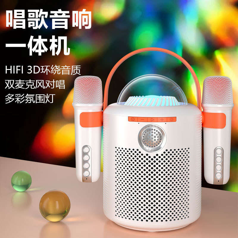 Loa Karaoke Bluetooth Y-11 Thiết Kế Lạ Mắt, Đèn Led Sôi Động, Kèm 2 Mic
